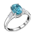 RHAPSODY 950 Platinum AAAA Ratanakiri Blue Zircon and E-F VS Diamond Ring 5.10 Grams 3.75 ctw - Sticky add to cart bar