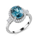 RHAPSODY 950 Platinum AAAA Ratanakiri Blue Zircon and Diamond E-F VS Ring 5.80 Grams 5.70 ctw - Sticky add to cart bar