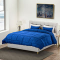 HOMESMART Navy Quilted Pattern Microfiber Comforter (Queen, 90"x88") and Pillow Cover (20"x26") - Sticky add to cart bar