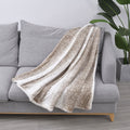 HOMESMART Gradient Stripes and Dots Pattern Faux Fur Sherpa Blanket - Brown (59"x78") - Sticky add to cart bar