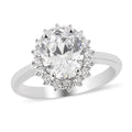 LUSTRO STELLA Finest CZ Halo Ring in Sterling Silver 4.65 ctw - Sticky add to cart bar