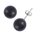 Shungite 23.00 ctw Solitaire Stud Earrings in Rhodium Over Sterling Silver - Sticky add to cart bar