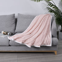 HOMESMART Brown Embossed Plush Sherpa Reverse Blanket