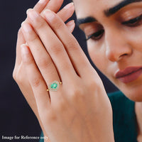 Iliana 18K Yellow Gold AAA Emerald and Diamond Halo Heart Ring