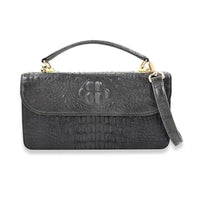 Grand Pelle Natural Genuine Crocodile Leather Crossbody Bag (10.62"x5.9"x3.54") with Detachable Shoulder Strap
