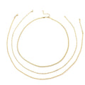Set of 3 Beaded and Elongated Box Chain 20-22 Inches in Stainless Steel - Sticky add to cart bar