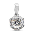 129 Facet Moissanite Solitaire Pendant in 10K White Gold 1.90 ctw - Sticky add to cart bar