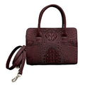 Grand Pelle Genuine Crocodile Leather Dark Chocolate Tote Bag (11"x4.3"x7.9") with Detachable Shoulder Strap - Sticky add to cart bar