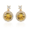 Certified and Appraised Iliana AAA Madagascar Yellow Sapphire and G-H SI Diamond 2.40 ctw Earrings in 18K Yellow Gold - Sticky add to cart bar