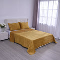 HOMESMART Gold Quilted Pattern Microfiber Quilt and Pillow Cover - Queen - Sticky add to cart bar