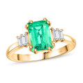 One of a Kind ILIANA 18K Yellow Gold AAA Boyaca Colombian Emerald and Diamond G-H SI Ring 3.85 Grams 2.05 ctw - Sticky add to cart bar