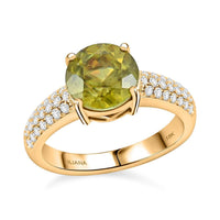 ILIANA AAA Sava Sphene and Diamond G-H SI Ring in 18K Yellow Gold 5.20 Grams 3.00 ctw