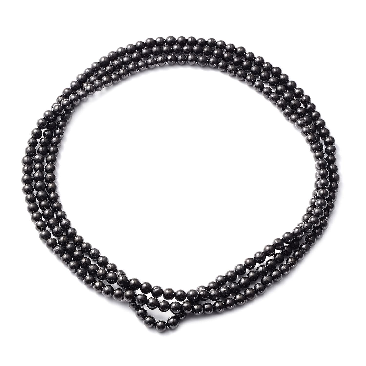 Shungite 5-7mm Beaded Necklace 60 inches 391.00 ctw