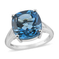 LUXORO 10K White Gold AAA London Blue Topaz Solitaire Ring 3.30 Grams 9.00 ctw - Sticky add to cart bar