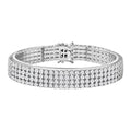 DOORBUSTER Simulated Diamond Multi Row Tennis Bracelet in Rhodium Over Sterling Silver (6.50 In) 17.90 Grams 25.00 ctw - Sticky add to cart bar