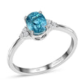LUXORO 10K White Gold AAA Blue Zircon and G-H I2 Diamond Solitaire Ring 2.55 ctw - Sticky add to cart bar