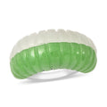 Green and White Jade Ring in Rhodium Over Sterling Silver (Size 10.0) 36.25 ctw - Sticky add to cart bar