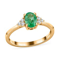 ILIANA 18K Yellow Gold AAA Ethiopian Emerald, Diamond (G-H, SI) Ring 1.00 ctw - Sticky add to cart bar