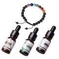 The Seven Chakras Multi Gemstone, Lava Stone Beaded Stretch Bracelet with 3 Essentials Oils- Lavender, Peppermint, and Sandalwood 76.50 ctw - Sticky add to cart bar