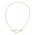 Simulated Diamond Paper Clip Necklace 18 Inches in Rhodium Over Sterling Silver 8.50 Grams 1.05 ctw - Sticky add to cart bar