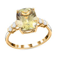 DOORBUSTER ILIANA 18K Yellow Gold AAA Turkizite and Diamond G-H SI Ring 2.80 Grams 3.70 ctw