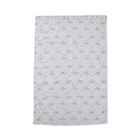 Set of 2 Ivory Embroidery Curtain with 8 Silver Grommets (54"x84")