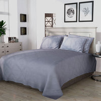 HOMESMART Blue Polyester Embossed 6pcs Sheet Set - Full