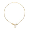 Simulated Diamond Paper Clip Chain Necklace 18 Inches in 14K Yellow Gold Over Sterling Silver 0.65 ctw - Sticky add to cart bar