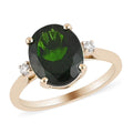 LUXORO 10K Yellow Gold AAA Natural Russian Diopside and Diamond Solitaire Ring 2.10 Grams 3.70 ctw - Sticky add to cart bar