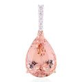 Certified and Appraised Iliana 18K Rose Gold Certified AAA Marropino Morganite and G-H SI Diamond Solitaire Pendant 12.75 ctw - Sticky add to cart bar