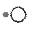 Shungite (Rnd 25 mm) Phone Sticker and Hematite Beaded Stretch Bracelet 171.00 ctw - Sticky add to cart bar