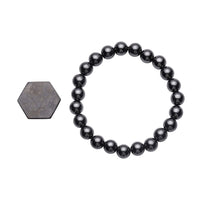 Shungite (Rnd 25 mm) Phone Sticker and Hematite Beaded Stretch Bracelet 171.00 ctw