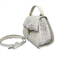 Grand Pelle Genuine Crocodile Leather Natural White Tote Bag with Detachable Shoulder Strap - Sticky add to cart bar