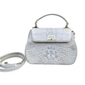 Grand Pelle Genuine Crocodile Leather Natural White Tote Bag (11.2"x7.5"x5.3") with Detachable Shoulder Strap - Sticky add to cart bar