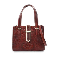 Grand Pelle Navy Genuine Crocodile Leather Handbag (11"x8.7"x3.9")