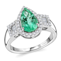 ONE OF A KIND RHAPSODY 950 Platinum AAAA Boyaca Colombian Emerald, Diamond (E-F, VS) (0.45 cts) Ring (Size 7.0) (8.30 g) 2.50 ctw