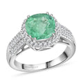 ONE OF A KIND RHAPSODY 950 Platinum AAAA Boyaca Colombian Emerald, Diamond (E-F, VS) (0.45 cts) Ring (Size 7.0) (8.10 g) 3.50 ctw - Sticky add to cart bar