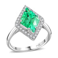 Rhapsody AAAA Boyaca Colombian Emerald and E-F VS Diamond 3.00 ctw Ring in 950 Platinum 5.55 Grams - Sticky add to cart bar