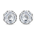 LUSTRO STELLA OCTALLION CUT Finest CZ Stud Earrings in Sterling Silver 8.00 ctw - Sticky add to cart bar