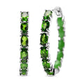 Chrome Diopside and Green Jade (D) Inside Out Hoop Earrings in Rhodium Over Sterling Silver 6.75 ctw - Sticky add to cart bar
