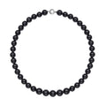 Australian Black Tourmaline Beaded Necklace 20 Inches with Magnetic Clasp in Rhodium Over Sterling Silver 131.50 ctw - Sticky add to cart bar