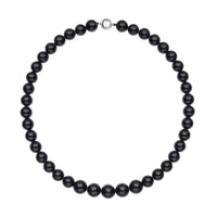 Australian Black Tourmaline Beaded Necklace 20 Inches with Magnetic Clasp in Rhodium Over Sterling Silver 131.50 ctw
