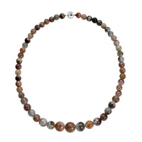 Phantom Multi Quartz 8-15mm Beaded Necklace 20 Inches with Magnetic Lock in Rhodium Over Sterling Silver 343.00 ctw