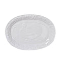 White Ceramic Turkey Embossed Pattern Deep Plate - Sticky add to cart bar