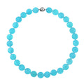 AAAA Amazonite Beaded Coin Shape Necklace 20 Inches with Magnetic Lock in Rhodium Over Sterling Silver 402.50 ctw - Sticky add to cart bar