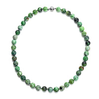 Utah Variscite Beaded Necklace 20 Inches with Magnetic Lock in Rhodium Over Sterling Silver 281.00 ctw