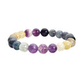 Multi Fluorite Beaded Stretch Bracelet 158.50 ctw - Sticky add to cart bar