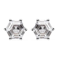 LUSTRO STELLA Finest CZ Solitaire Stud Earrings in Platinum Over Sterling Silver 6.40 ctw - Sticky add to cart bar