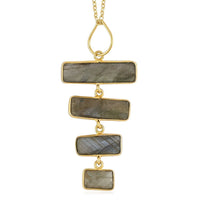 Malagasy Labradorite Pendant Necklace (17 Inches) in 14K YG Over Sterling Silver 10.70 ctw