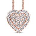 14K Rose Gold Natural Pink and White Diamond Heart Pendant Necklace 18 Inches 3.20 Grams 0.40 ctw - Sticky add to cart bar